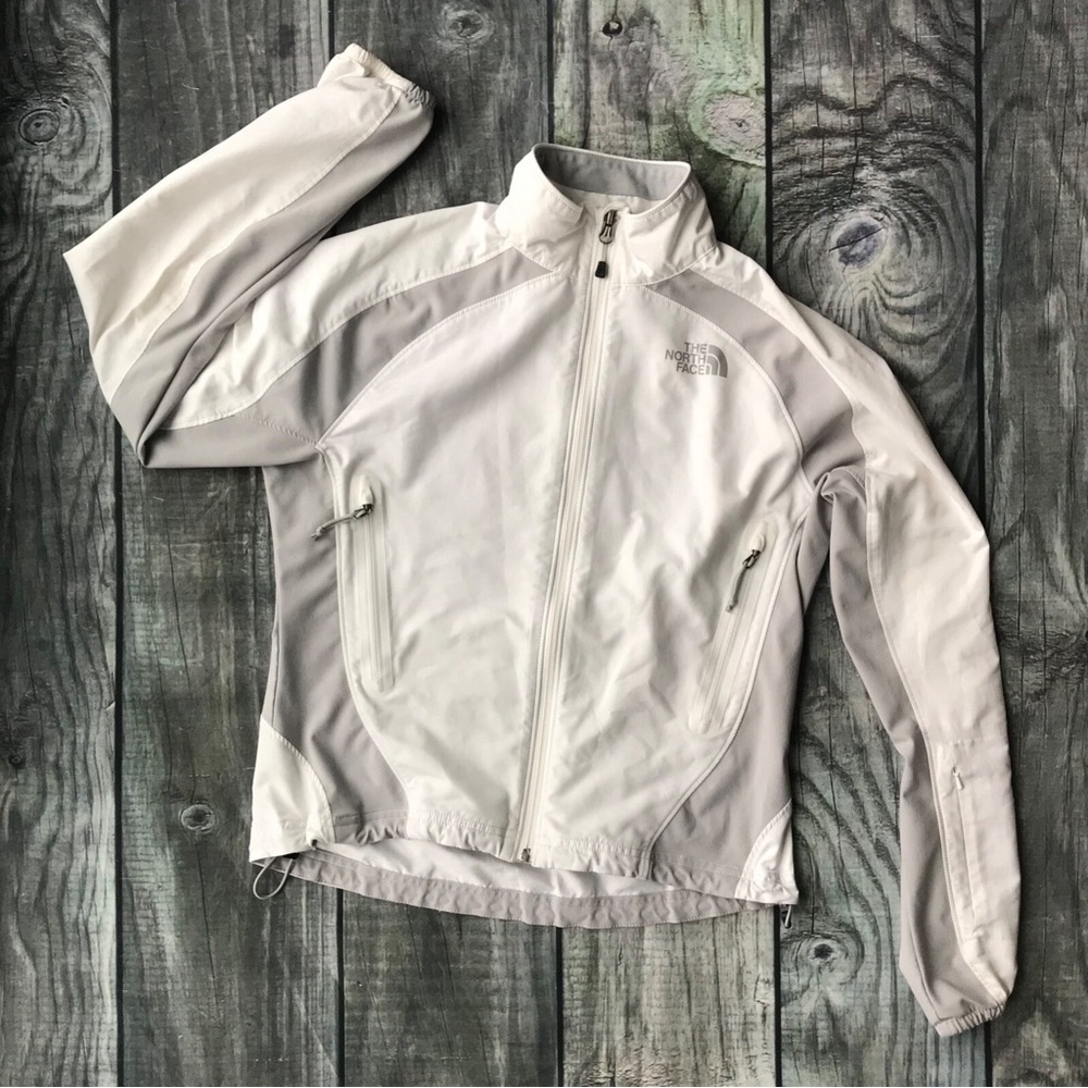 The North Face Flight Series Women's White Gray Jacket Windbreaker